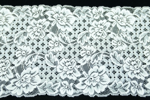7 Inch Flat Double Edge Galloon Lace, Ivory (25 YARDS ) MADE IN USA